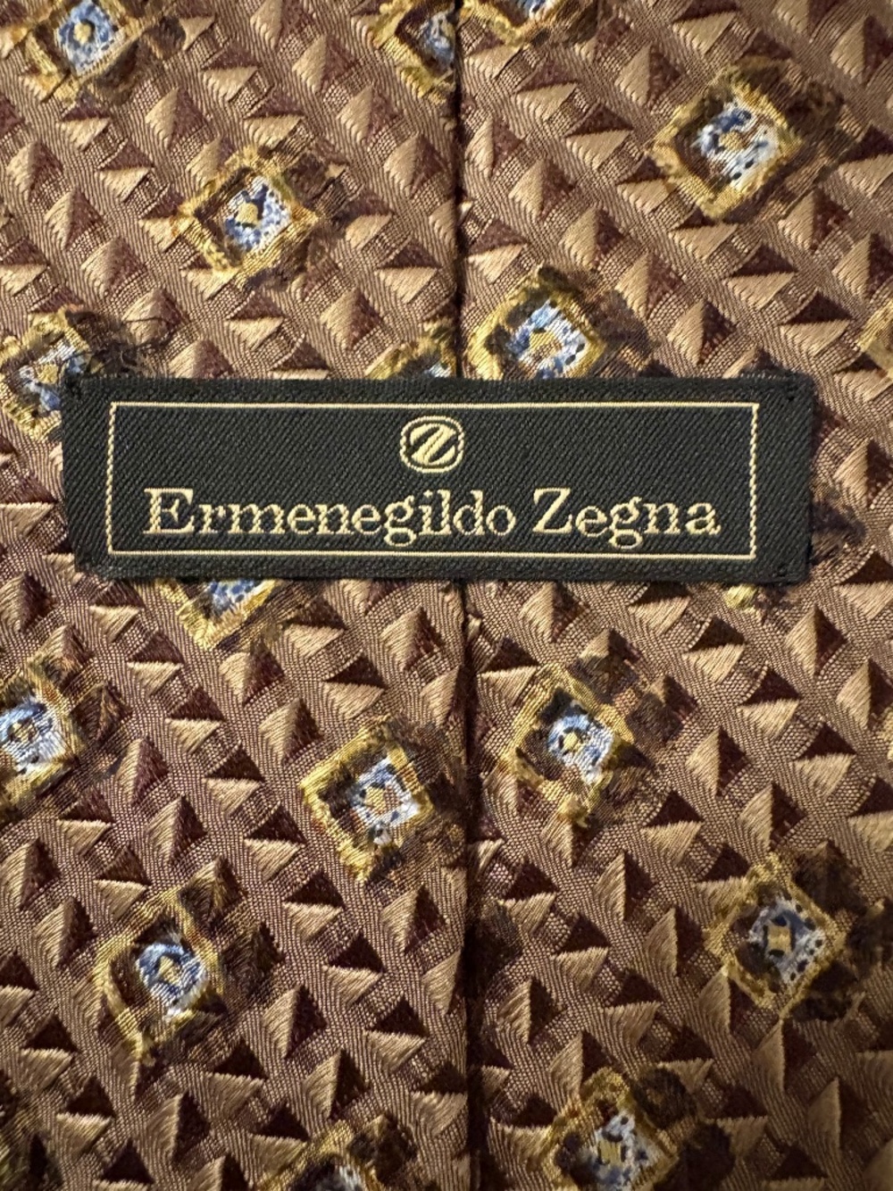 Vintage Ermenegildo Zegna Silk Geometric Necktie